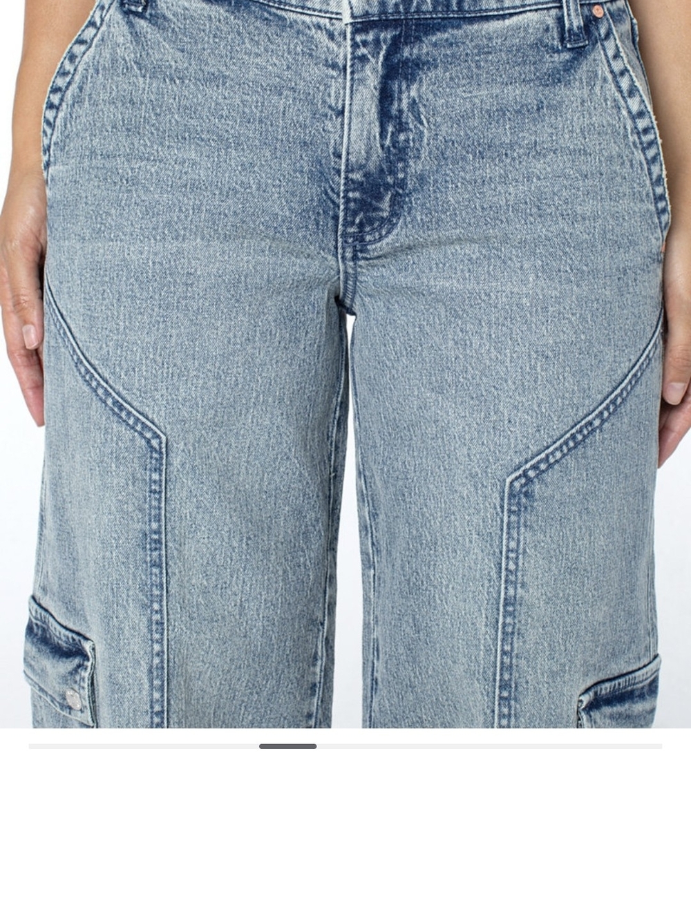 NWT Wide Leg Cargo Denim Jeans - Light Blue - Picture 5 of 11